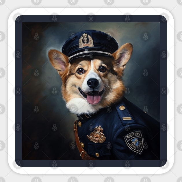 Police Officer Corgi Sticker by AtomicChonk